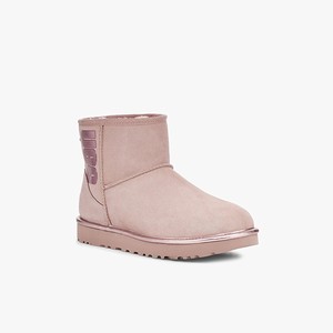 Ugg Classic Mini Rubber Logo Klassiska Stövlar Dam Rosa (819543BUL)